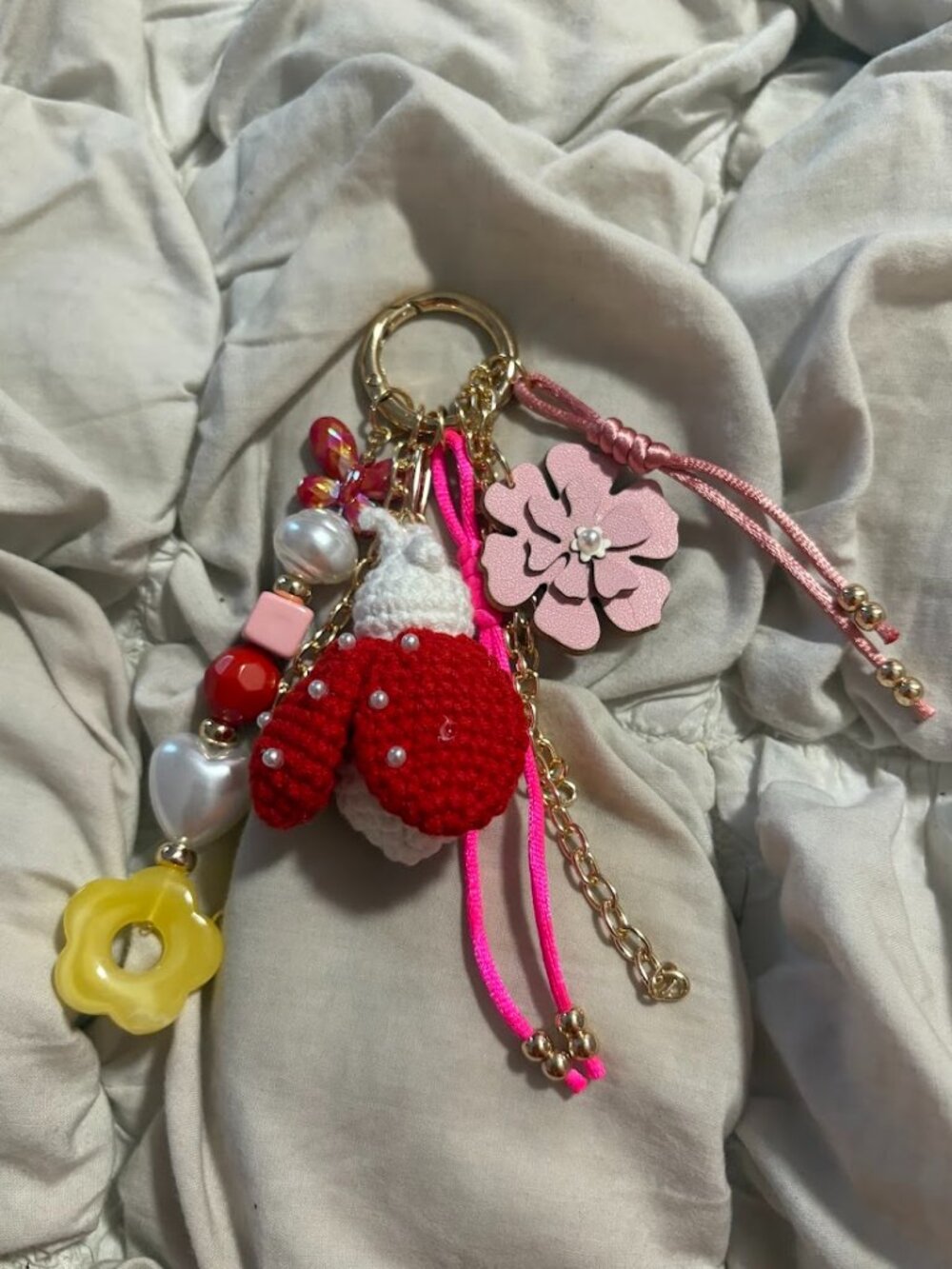 Free People Boho Ladybug & Floral Bag Charm 🐞🌸